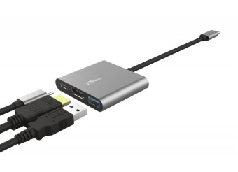 Trust Dalyx 3in1 Multiport USB-C Adapter Silver