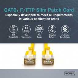 Digitus CAT6A F/FTP Patch Cable 0,5m Yellow