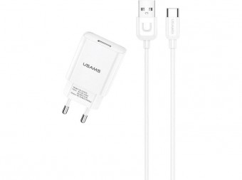 Usams T21 Travel Charger + Type-C Cable White