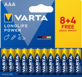 Varta AAA Alkáli Elem 8+4db/csomag