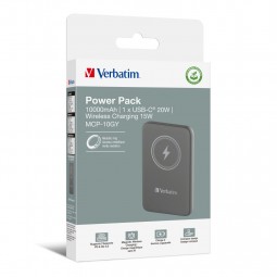 Verbatim Charge 'n' Go Magnetic Wireless 10000mAh PowerBank Grey