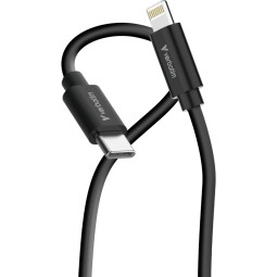 Verbatim Essentials Sync & Charge USB-C to Lightning 27W Cables 1m 2/pack Black/White