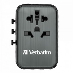 Verbatim GaN III Universal Travel Adapter UTA-05 with 2 x USB-C PD & QC 4+ & 2 x USB-A ports