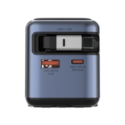 Verbatim Mini GaN Charger 70W Retractable USB-C Cable & Display Grey