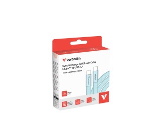 Verbatim Sync & Charge SoftTouch USB-C to USB-C 100W cable 1,2m Blue