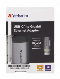 Verbatim USB-C to Gigabit Ethernet Adapter Aluminium/Black