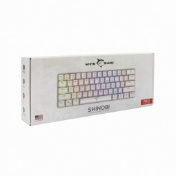 White Shark GK-2022B Shinobi Red Switches Mechanical 60% Gaming Keyboard White US