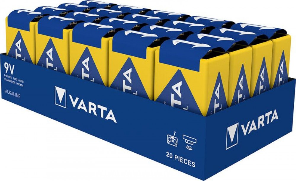 Varta 9V Alkáli Elem 20db/csomag
