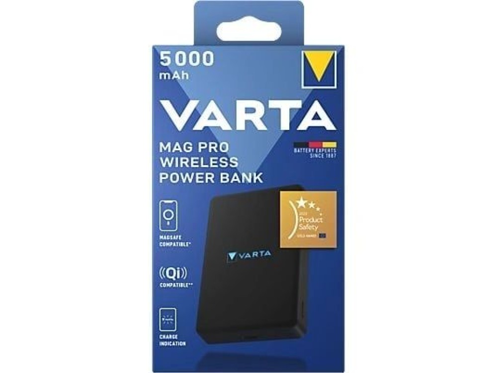 Varta Mag Pro Wireless 5000mAh PowerBank Black