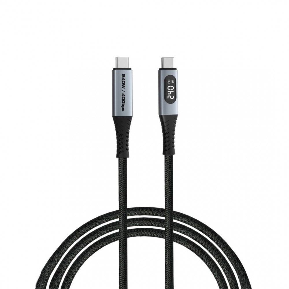Verbatim Sync & Charge USB4 with Power Display USB-C/USB-C 240W Cable 1,2m Black